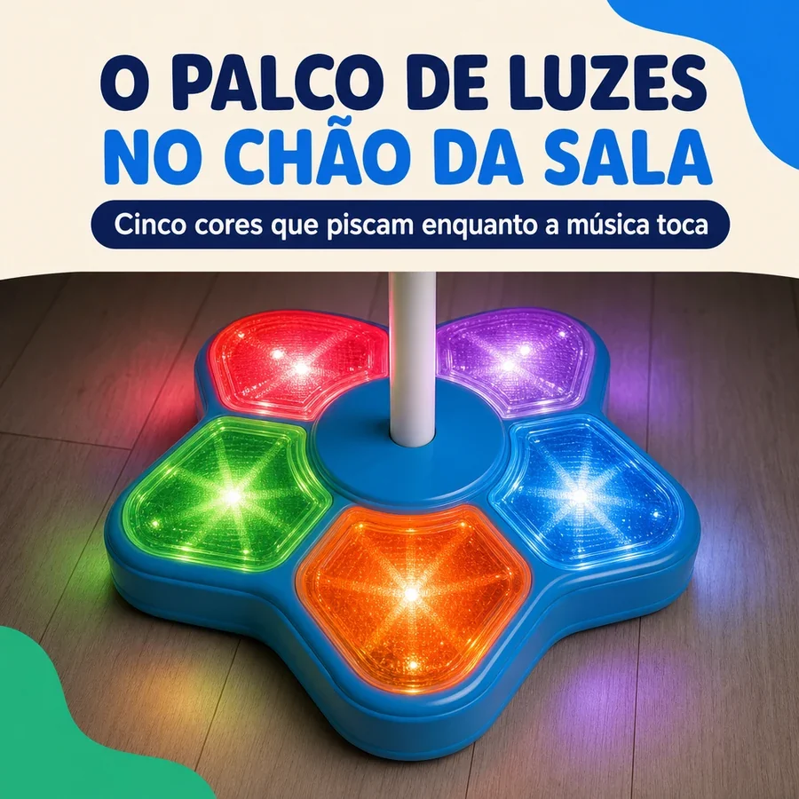 Kid Star — Microfone Karaokê Infantil com Palco de Luzes — imagem 10