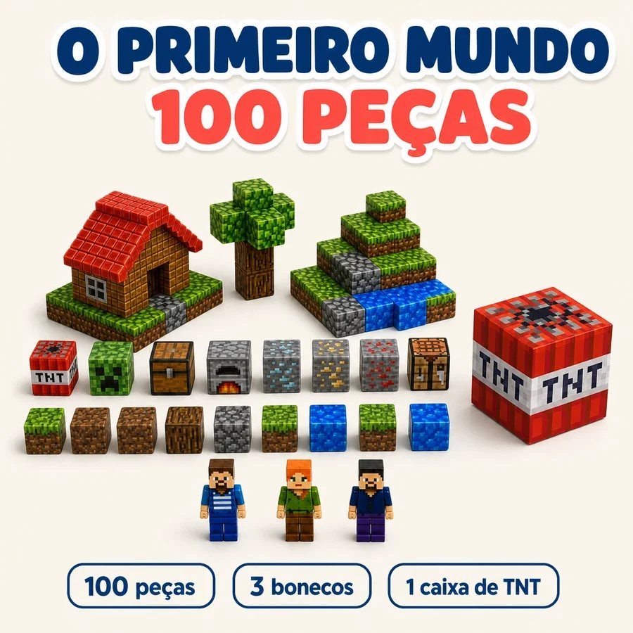Blocos Magnéticos Minecraft + 10 Bonecos — imagem 2