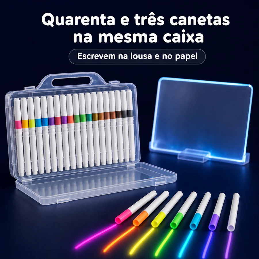 Kit Lousa Mágica LED + Canetinhas Neon — imagem 4