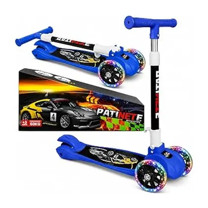 Patinete Infantil 3 Rodas com LED Dobrável
