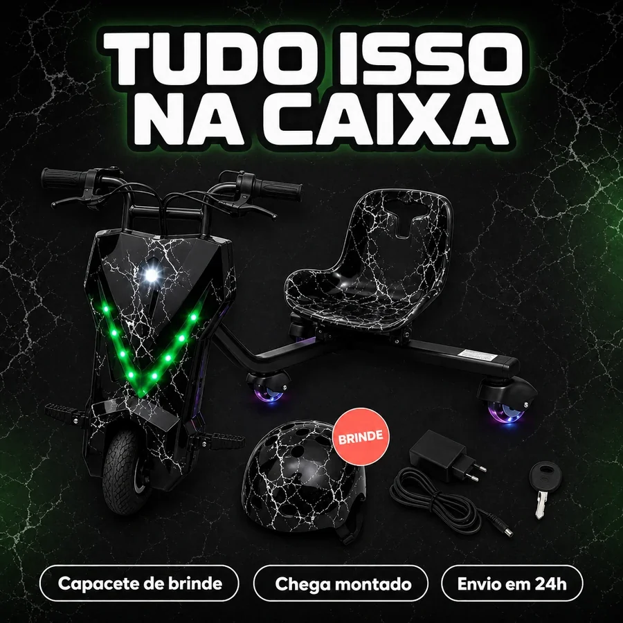 Triciclo Drift Elétrico Infantil 350W + Capacete de Brinde — imagem 14