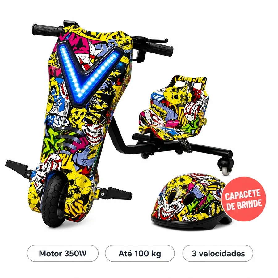Triciclo Drift Elétrico Infantil 350W + Capacete de Brinde — imagem 21