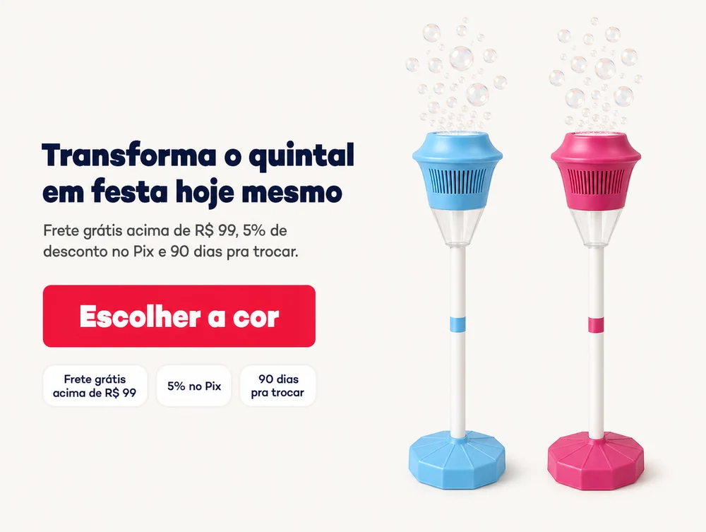 Transforma o quintal em festa hoje mesmo: frete grátis acima de R$ 99, 5% no Pix e 90 dias pra trocar