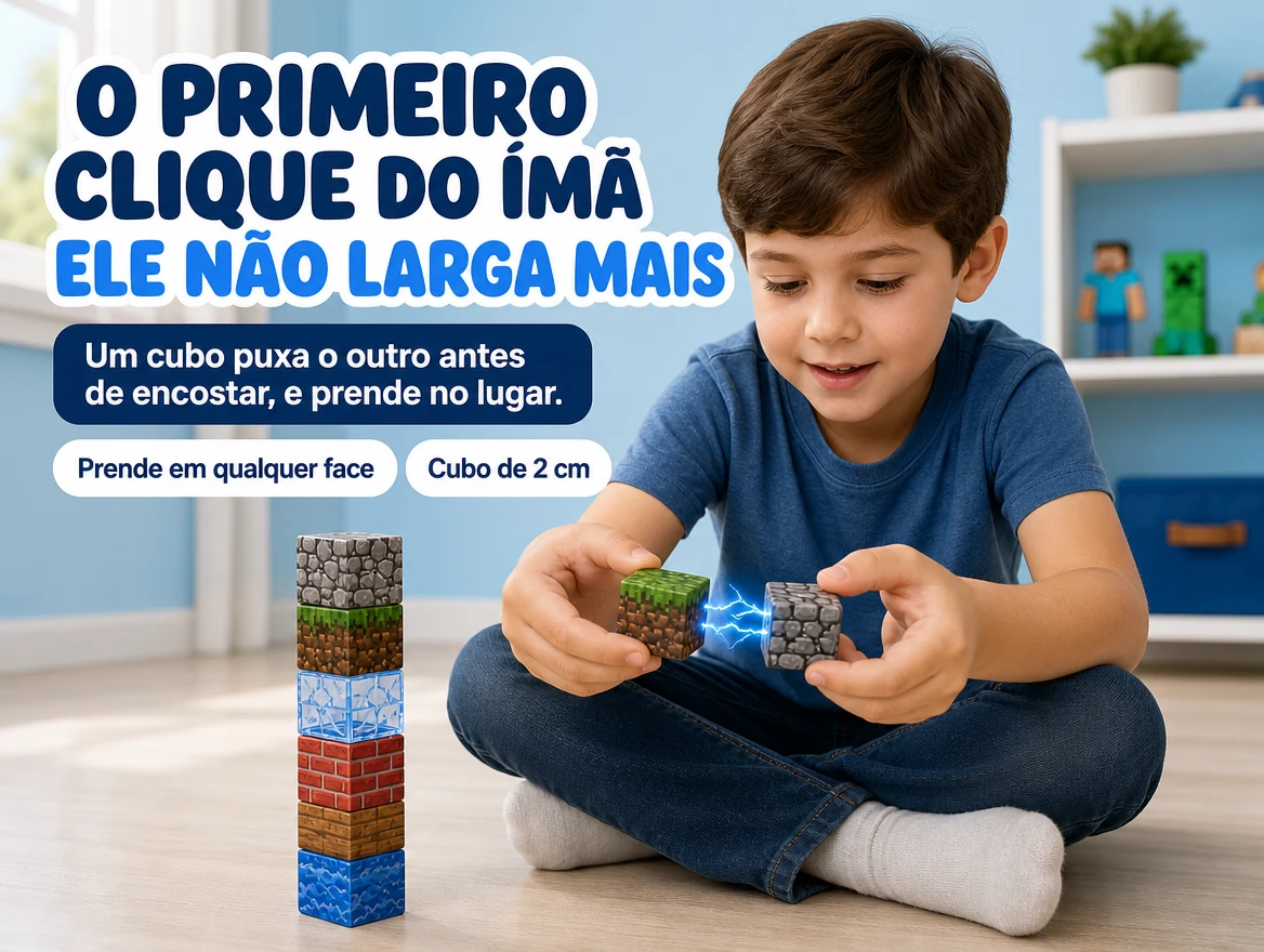 Blocos Magnéticos Minecraft + 10 Bonecos
