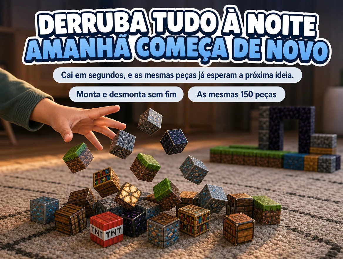 Blocos Magnéticos Minecraft + 10 Bonecos