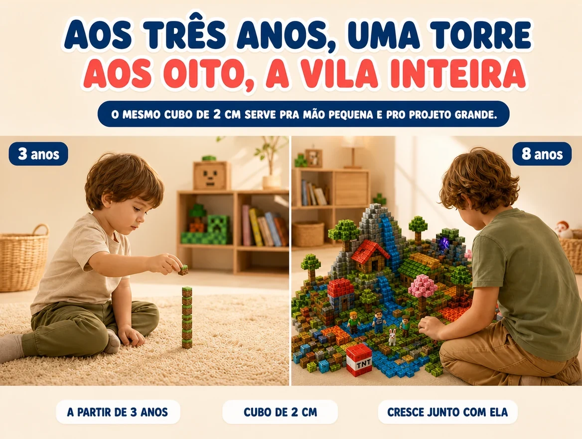Blocos Magnéticos Minecraft + 10 Bonecos