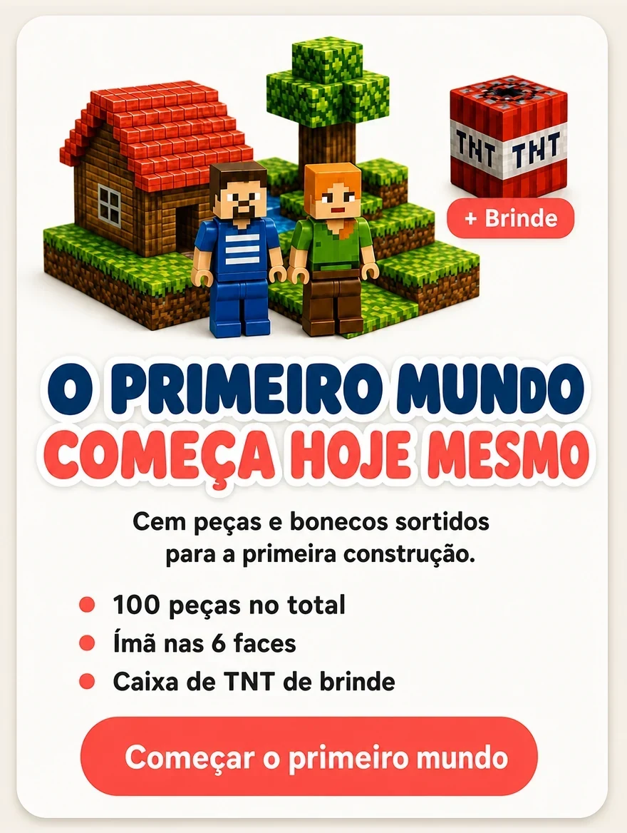Blocos Magnéticos Minecraft + 10 Bonecos
