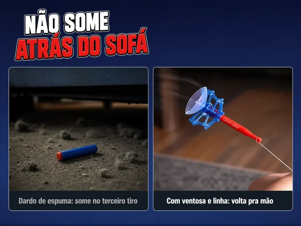 Não some atrás do sofá: com ventosa e linha, volta pra mão